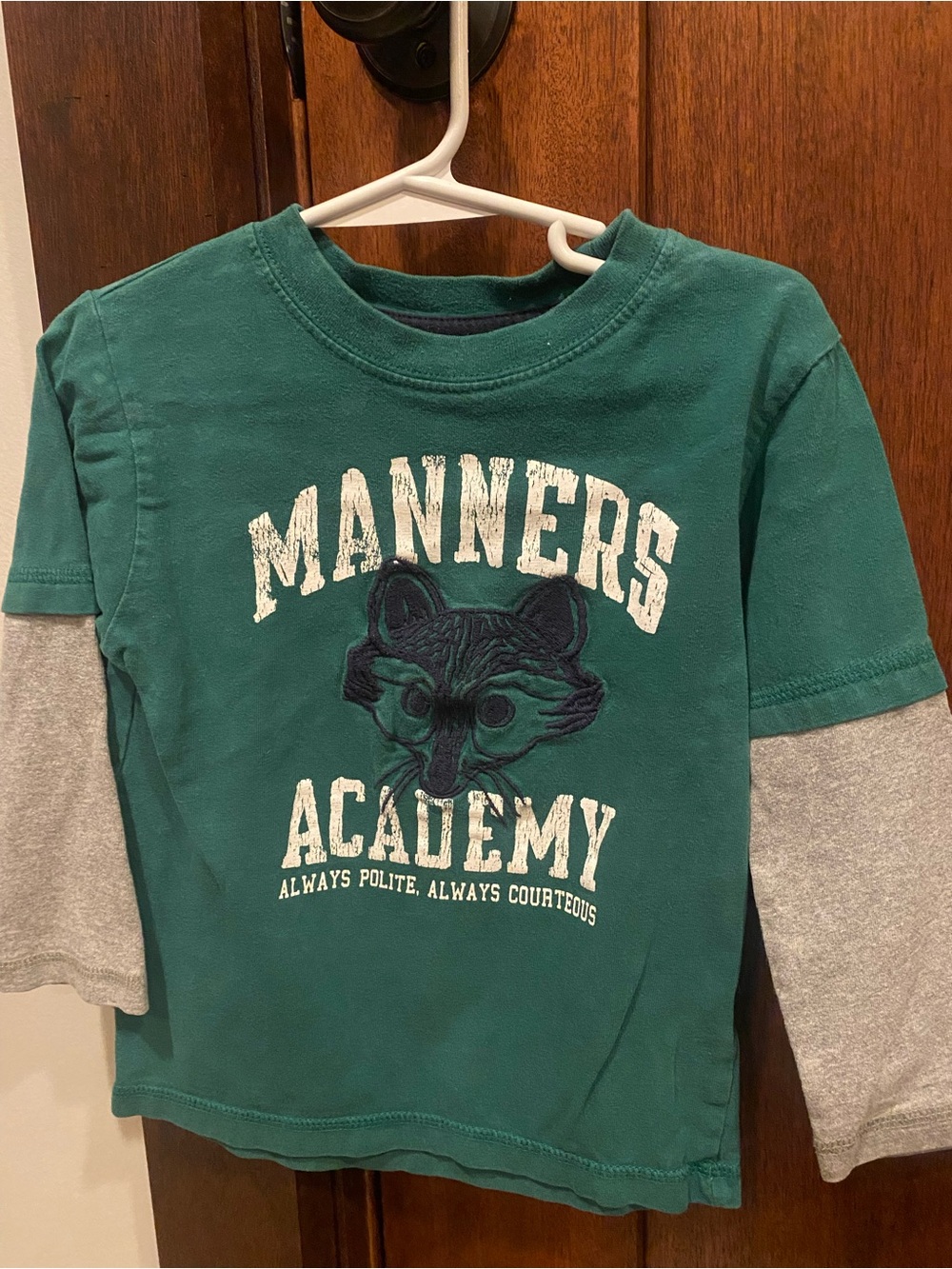 Gymboree Teal and Gray 'Manners Academy' Layered Long Sleeve Tee